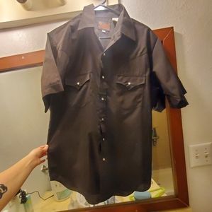 Black Button Up Western Wear Shirt